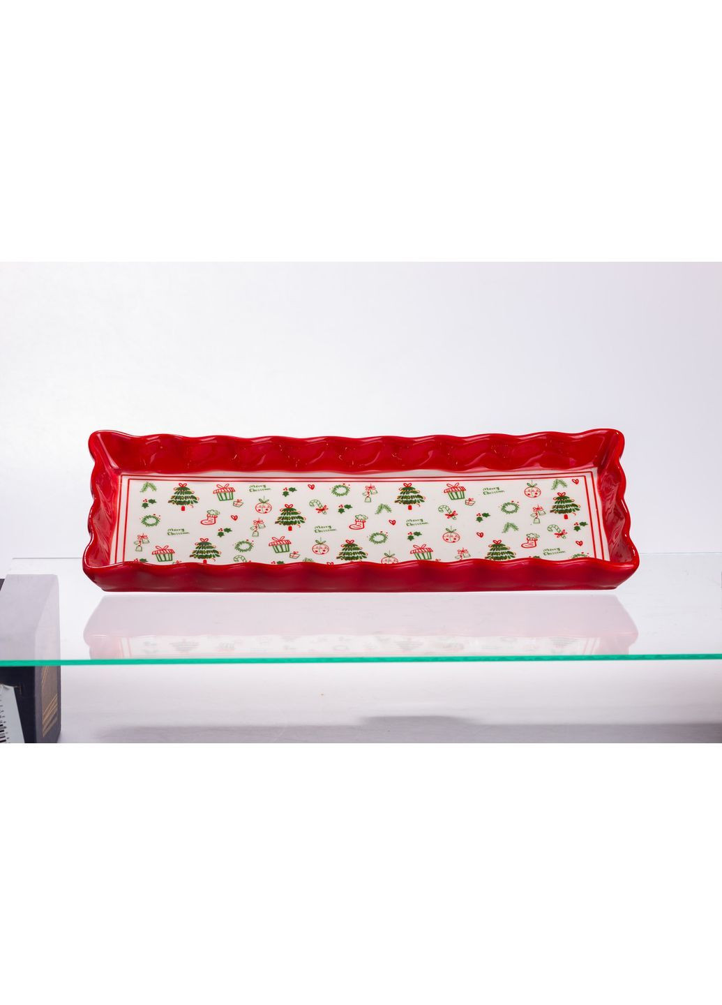 Блюдо для закусок Merry Christmas порцелянове 36.5*13*3 см Yiwu (369960252)