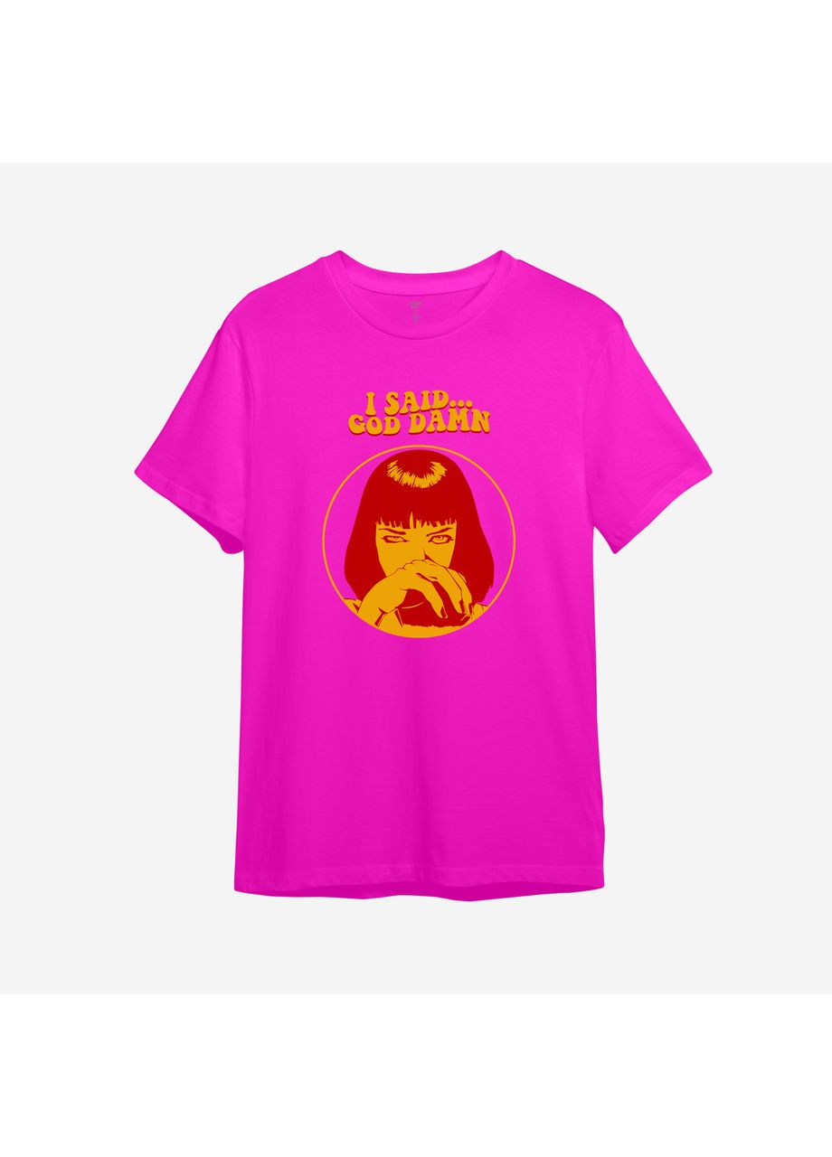 Розовая демисезонная детская футболка с принтом "i said... god damn". криминальное чтиво (10296707605) ТiШОТКА
