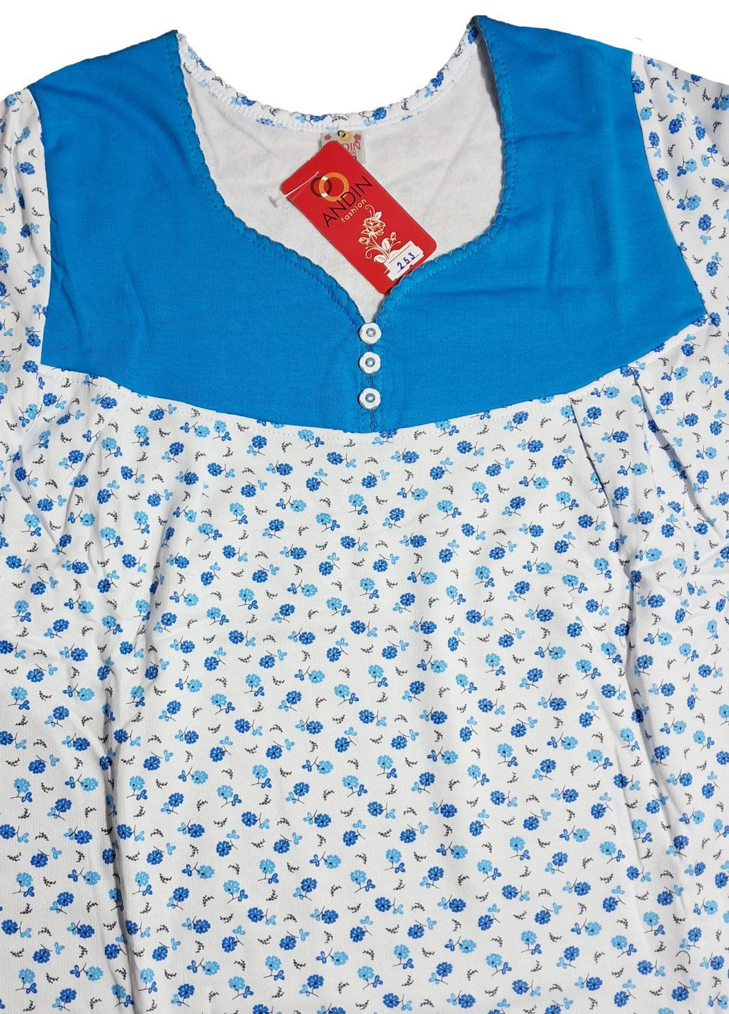 Жіноча нічна сорочка тепла на флісі бавовна (253) ANDIN (369000840)