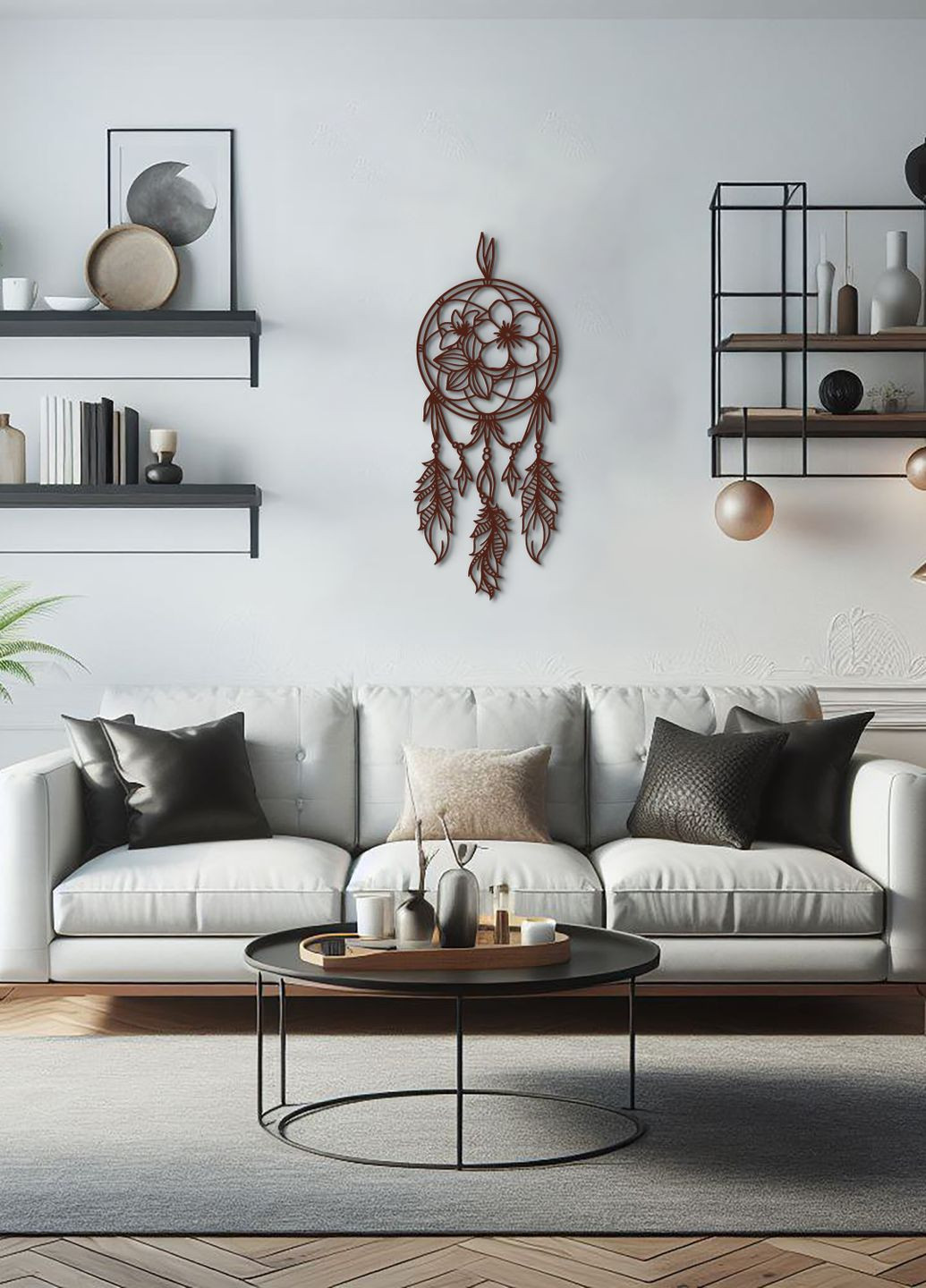 Декор в комнату, интерьерная картина на стену "Цветочные сны", стиль минимализм 30х13 см Woodyard (292112130)