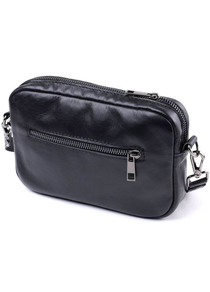 Классическая сумка кросс-боди из гладкой натуральной кожи 22841 Черная Shvigel (329198640)