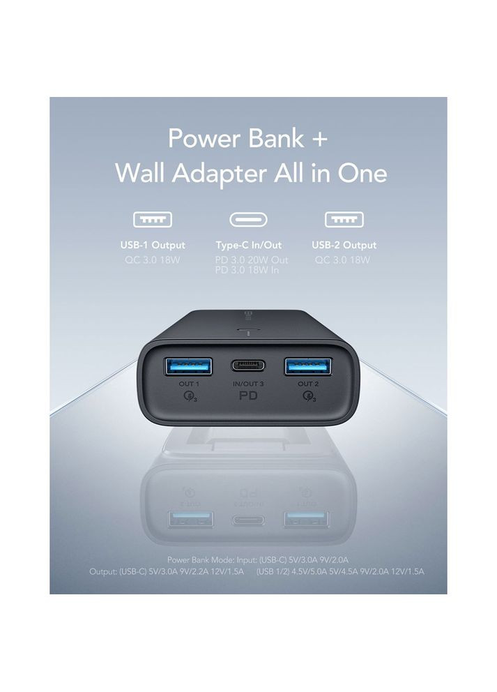 Powerbank ACE100 W1146 10000mAh Black (1283126559143) Veger (332770035)