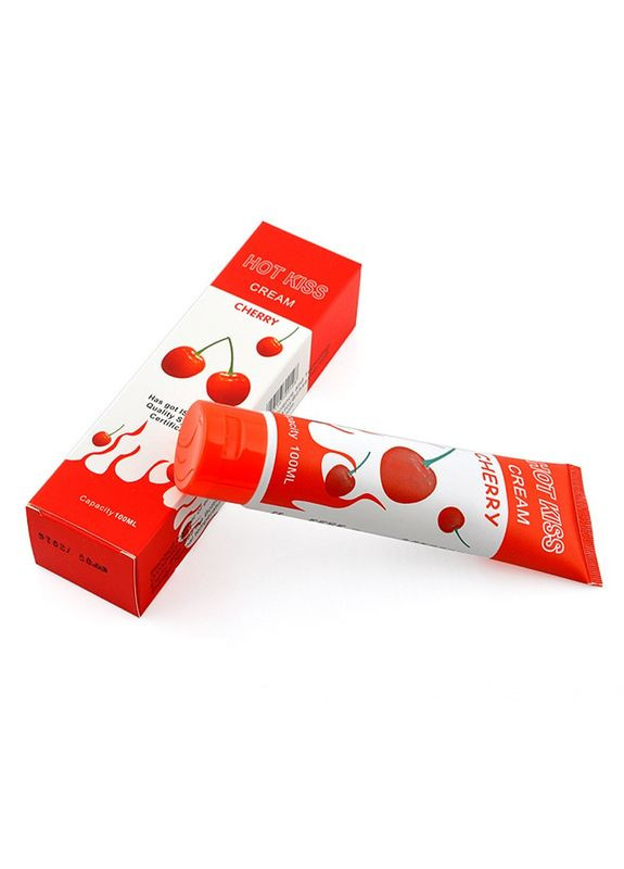 Інтимний гель-лубрикант на водній основі Kiss з ароматом Вишні, 100 мл. Вишневе інтимне мастило для сексу Hot (314874483)