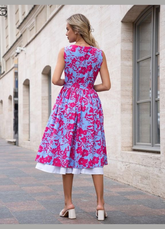 Комбинированное платье 14752 мультиколор ISSA PLUS однотонное