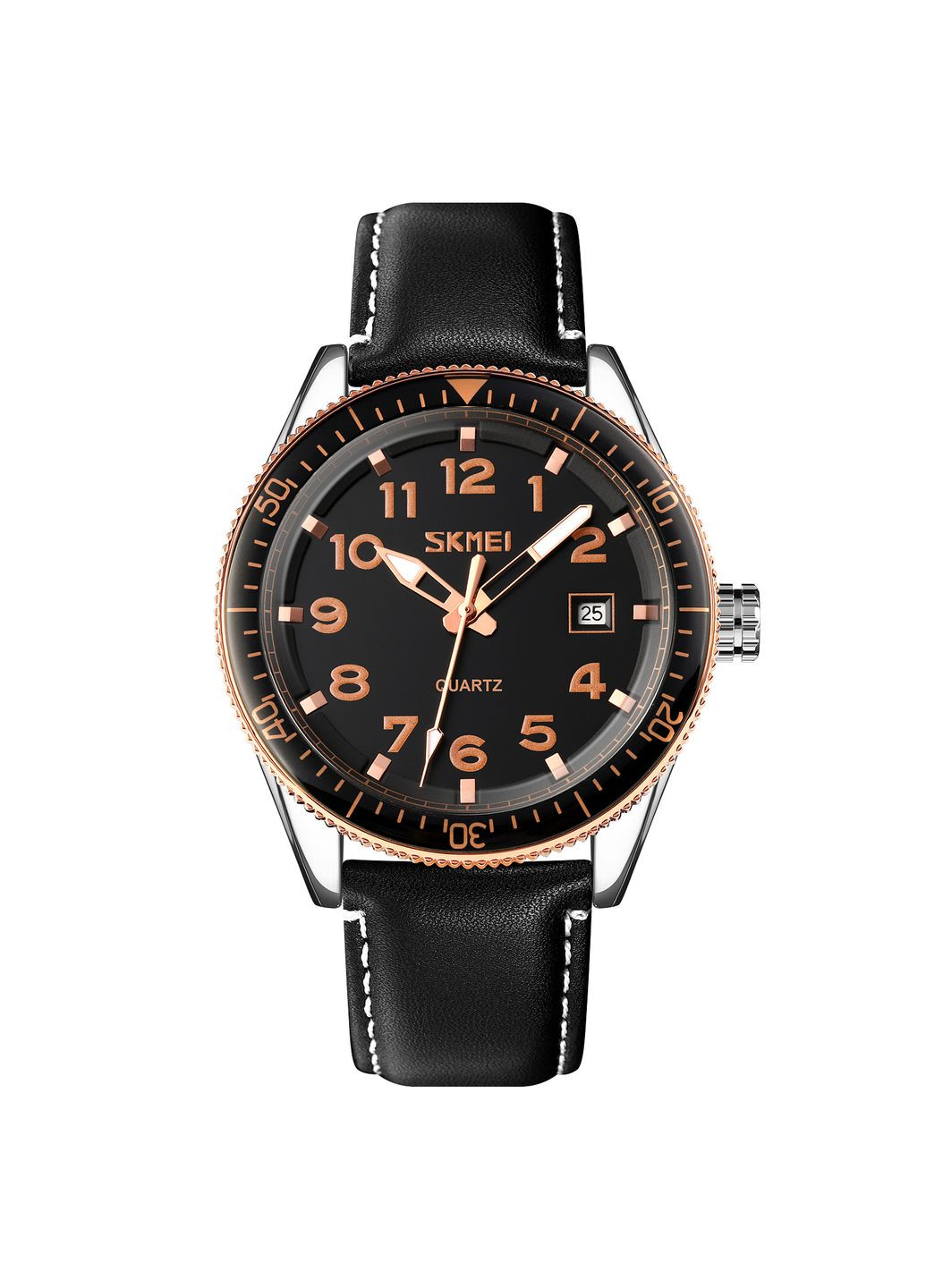 9232LRGBK Rose-Gold Black Leather SALE кварцевый сasual, классический Skmei (324214349)