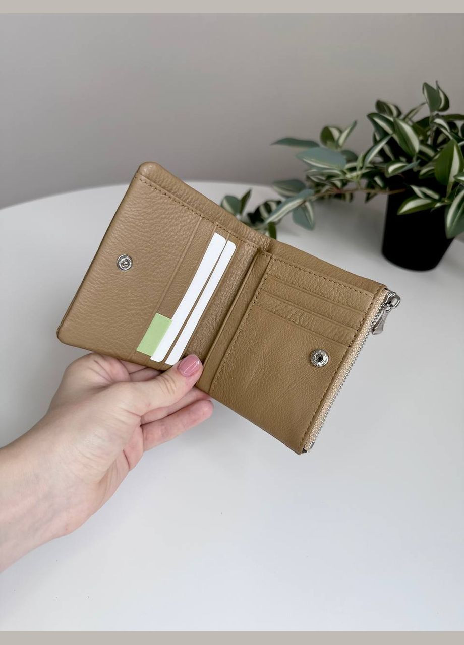 Жіночий маленький шкіряний гаманець на кнопці Classic (314791967)