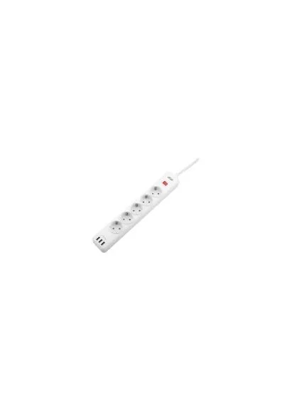 Сетевой фильтр 5XSchuko 3xUSB-A 2 м White (-SP515M2USBWH) 2E (360415720)