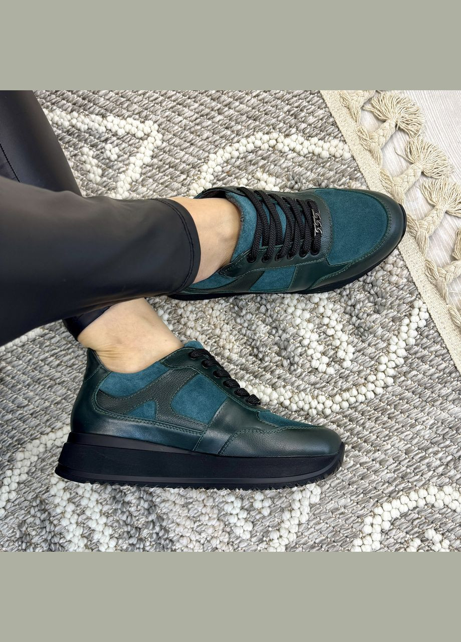 Кросівки комбіновані жіночі на шнурівці. Vasha para зелені демісезони (322429423)