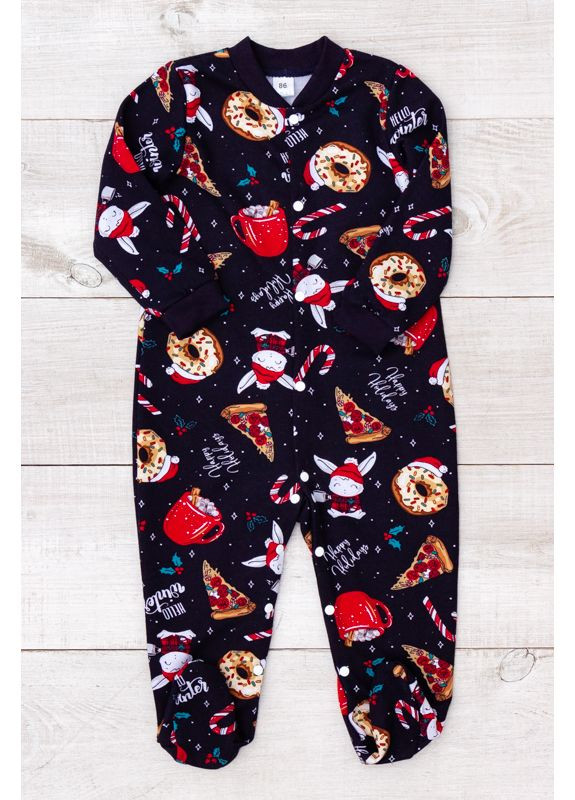 Утепленный ясельный комбинезон с новогодним принтом (p-15526) Носи своє (369381603)