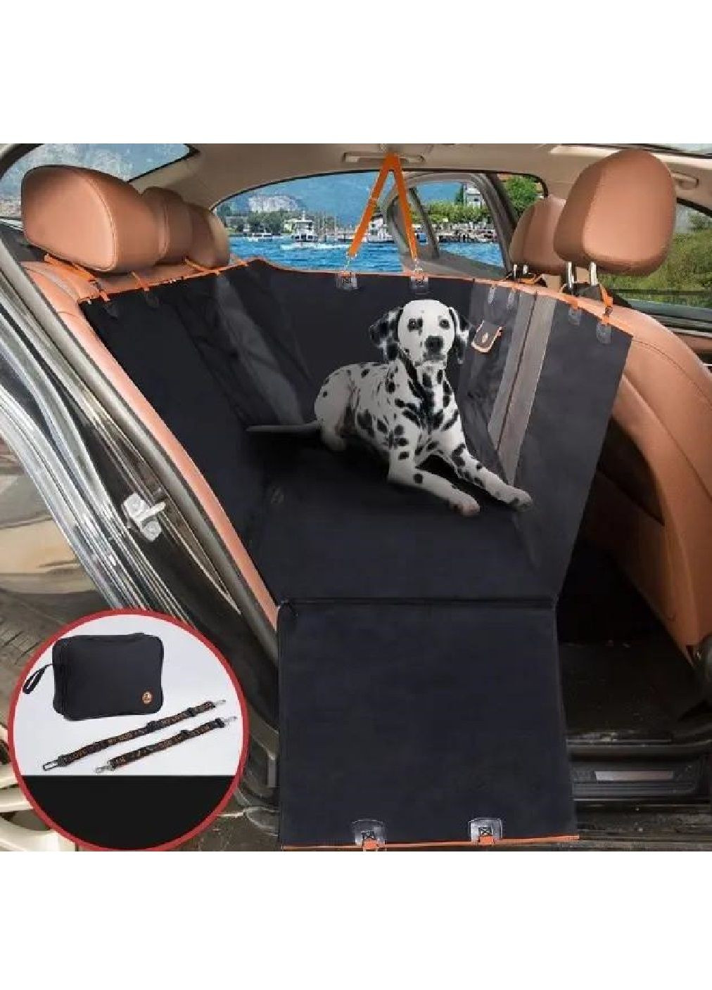 Накидка гамак чехол защитный на сидение в автомобиль для перевозки транспортировки животных 6 в 1 (476745-Prob) Черная Unbranded (290250837)