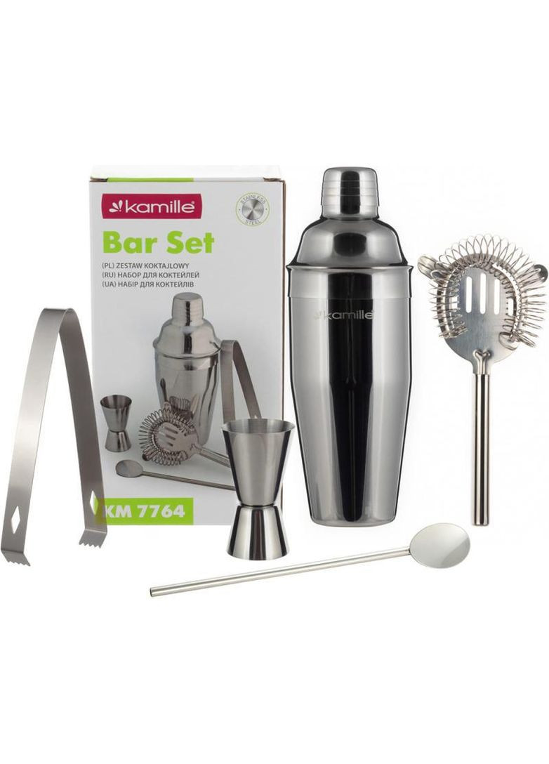 Набір бармена для приготування коктейлів 5 предметів (барсет) Kamille (339780092)