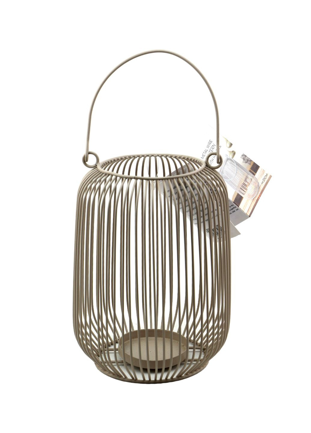 Декоративний металевий свічник 21,5х13х13 см бежевий Aldi (337511159)