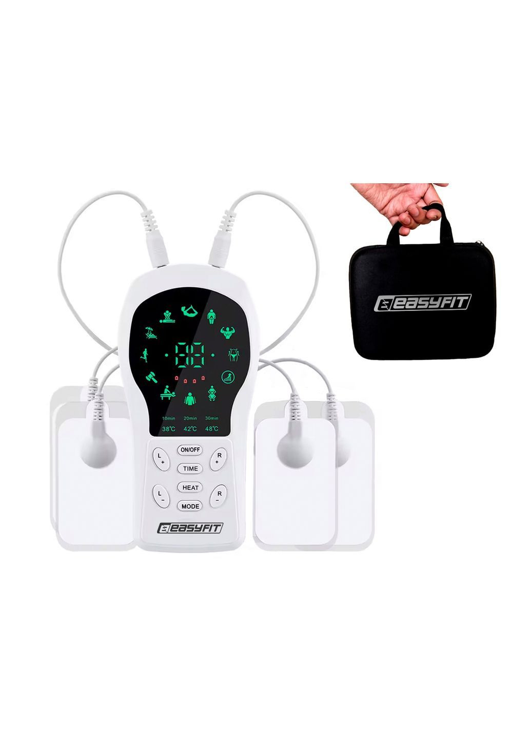 Миостимулятор с подогревом Pro ActivePulse импульсный массажер для мышц + Чехол EasyFit (365777079)