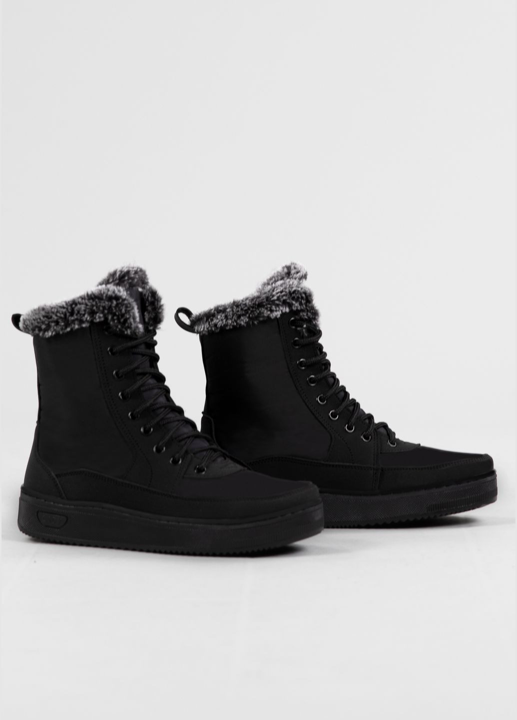 Дутики жіночі з хутром на шнурівку чорні (ЛБ 2) Lika (303423543)