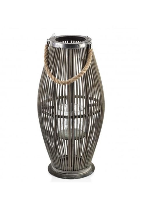 Подсвечник-фонарь с ручкой LUCIE GREY H-58 см 35629 Flora (362961569)