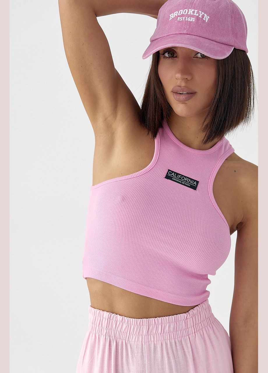 Приталенный женский топ в рубчик Lurex (334451584)