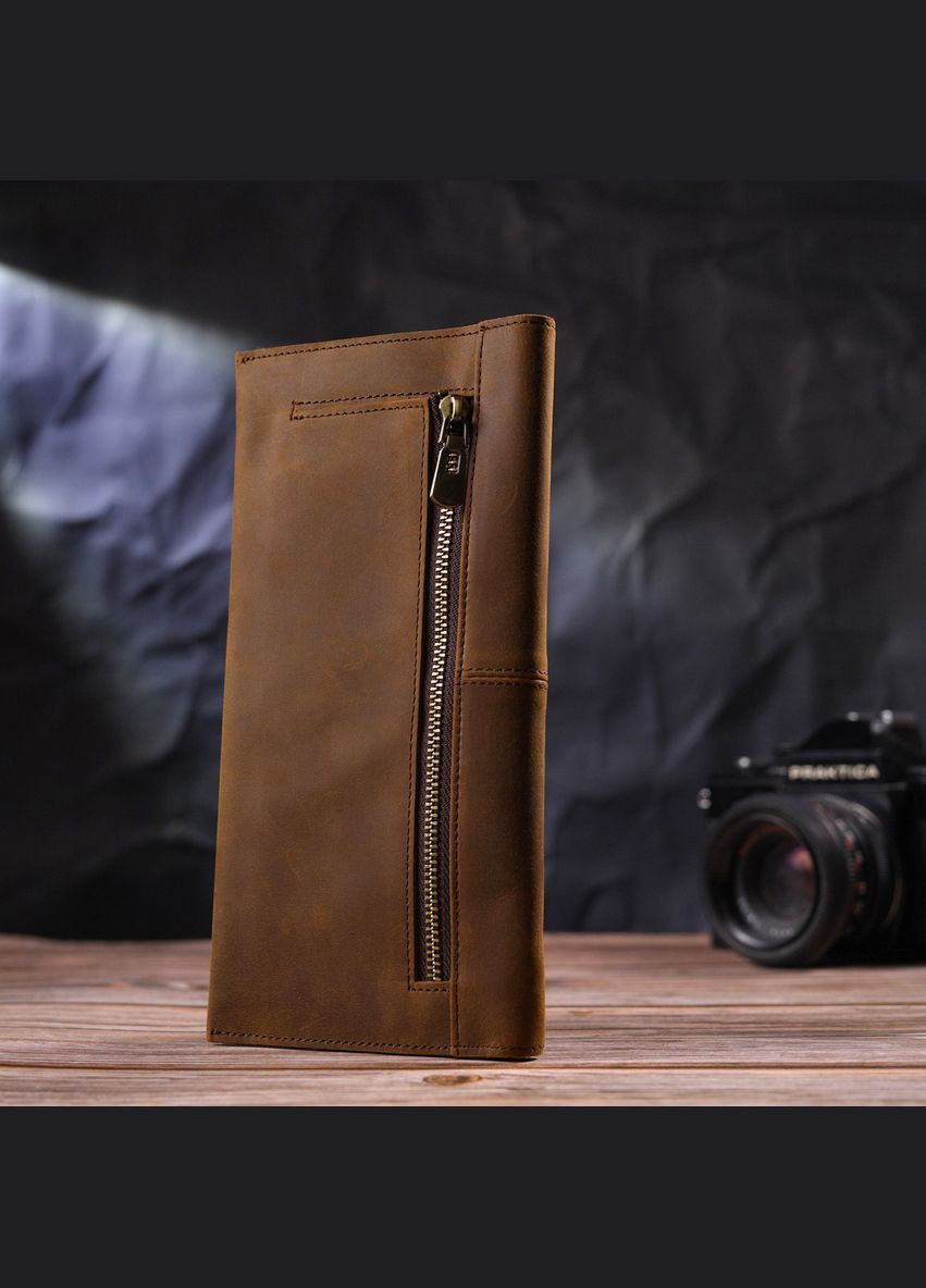 Кошелек мужской Кожаный 21296 Коричневый Vintage (306882112)