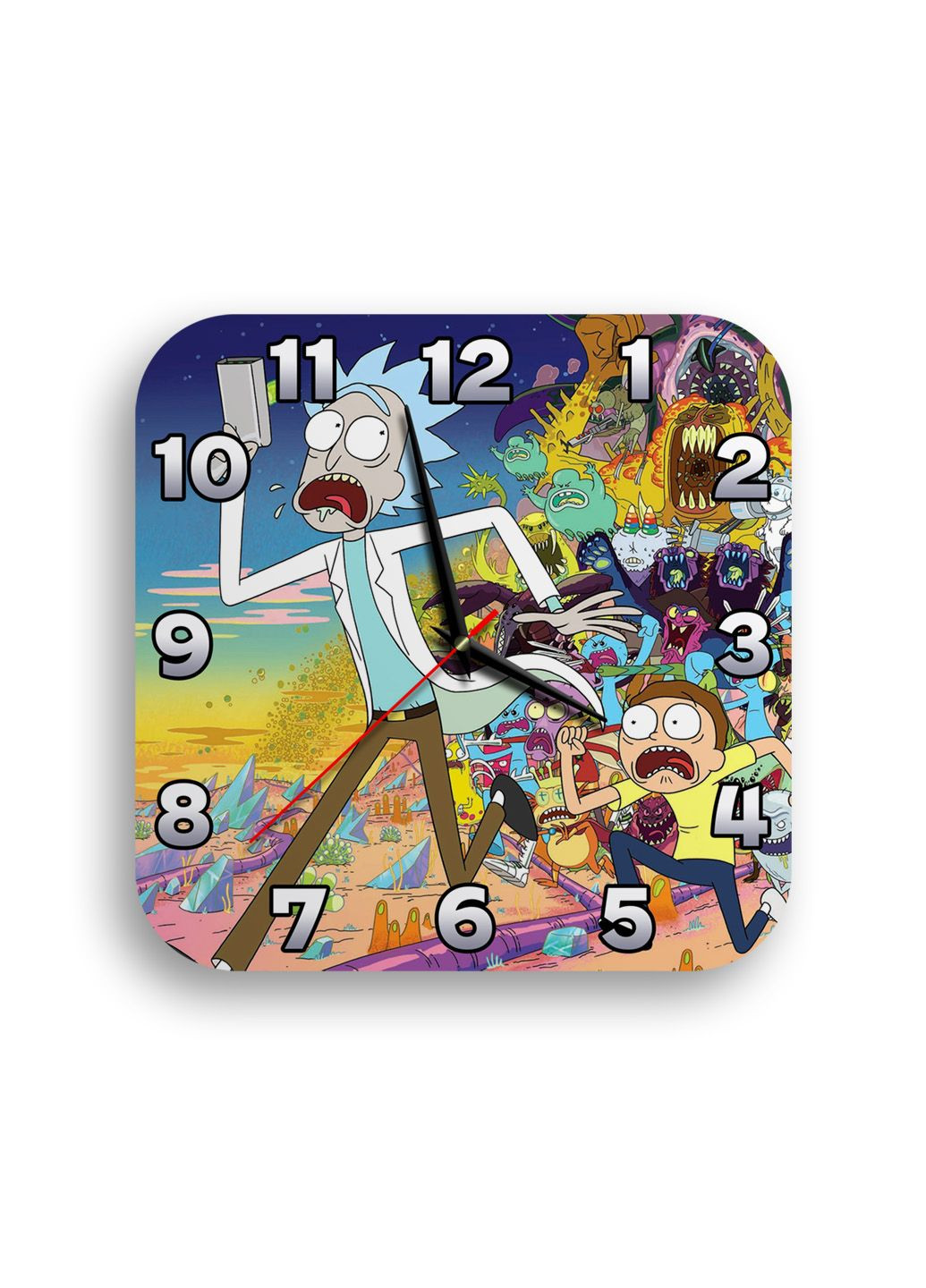Годинник настінний Рік Морті 3 квадратний No Brand (328089253)
