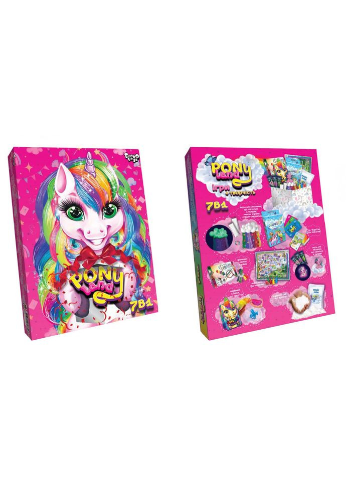 Дитячий набір креативної творчості "Pony Land" PL-01-01U, 7 в 1 Danko Toys (363265923)