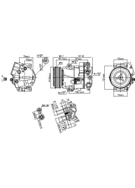 Компрессор кондиционера OPEL ASTRA J (09-) 1.7 CDTI|OPEL CASCADA (13-) 1.6 I 16V TURBO|VAUXHALL ZAFIRA C 890259 Nissens (366191800)