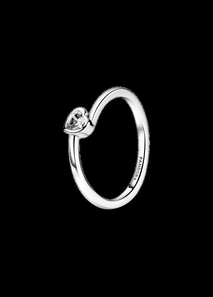 Срібна каблучка „Прозоре асиметричне серце“ No Brand (330768873)