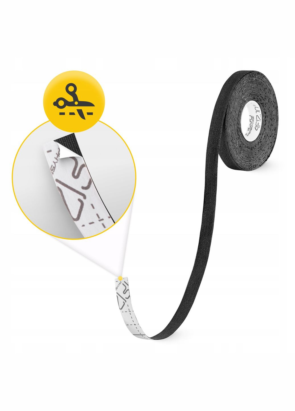 Лента кинезиологическая (кинезио тейп) 1 см x 5 м Black (P-5905973400787) 4FIZJO (322141201)