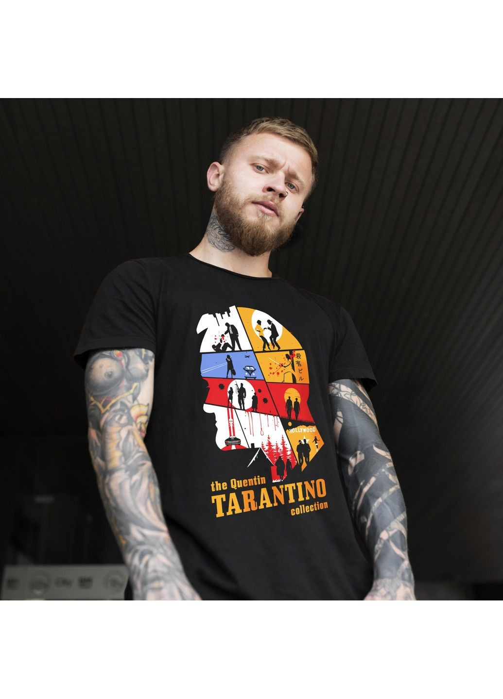 Чорна футболка з принтом tarantino collection No Brand