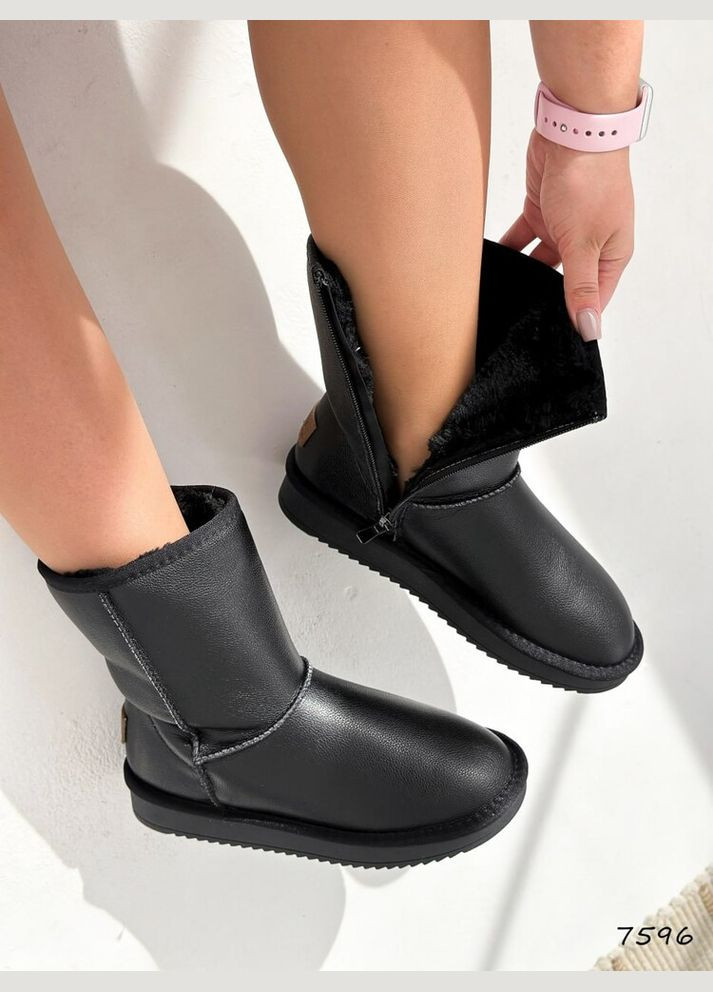 Кожаные угги с замком, зимние сапожки, зимние сапоги ITTS (302388757)