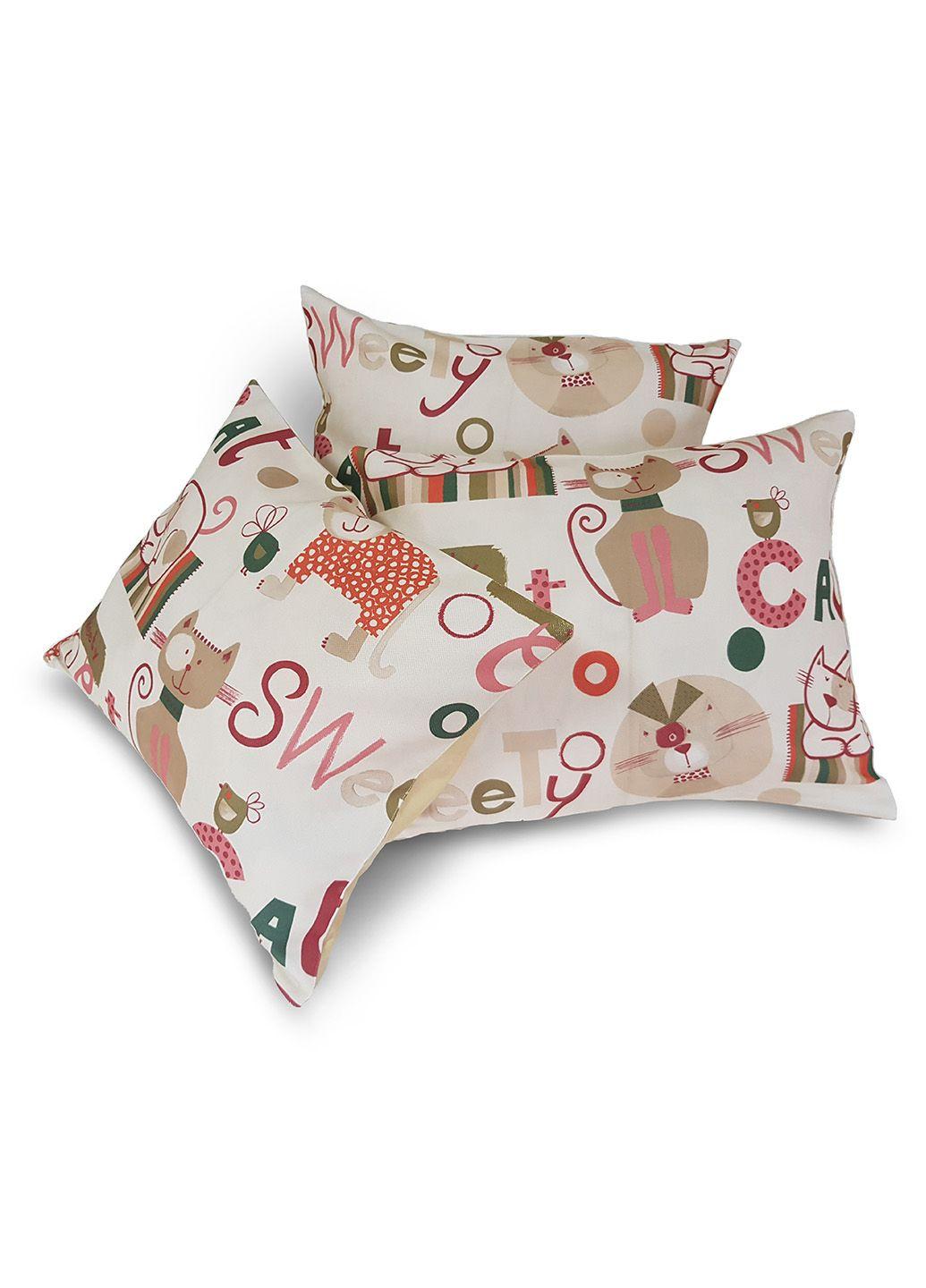 Комплект декоративних подушок Cats 45х35см 3шт бежеві (п_0627) Firanka Kids (314837621)