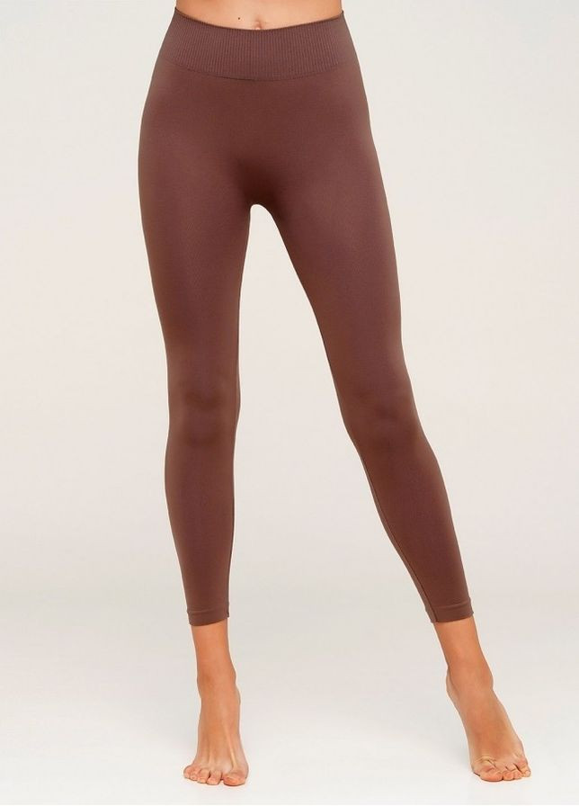 Коричневые леггинсы бесшовные женские из микрофибры leggings model 2 deep taupe l/xl Giulia