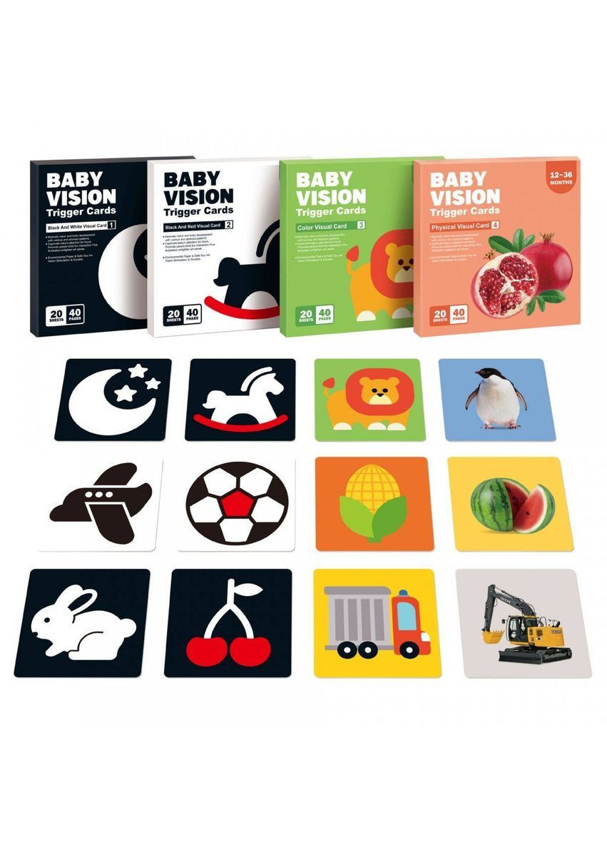 Набір контрастних карток "Малюк та Колір" 0-36 міс. 80 шт.(160 зображень) No Brand (371796747)