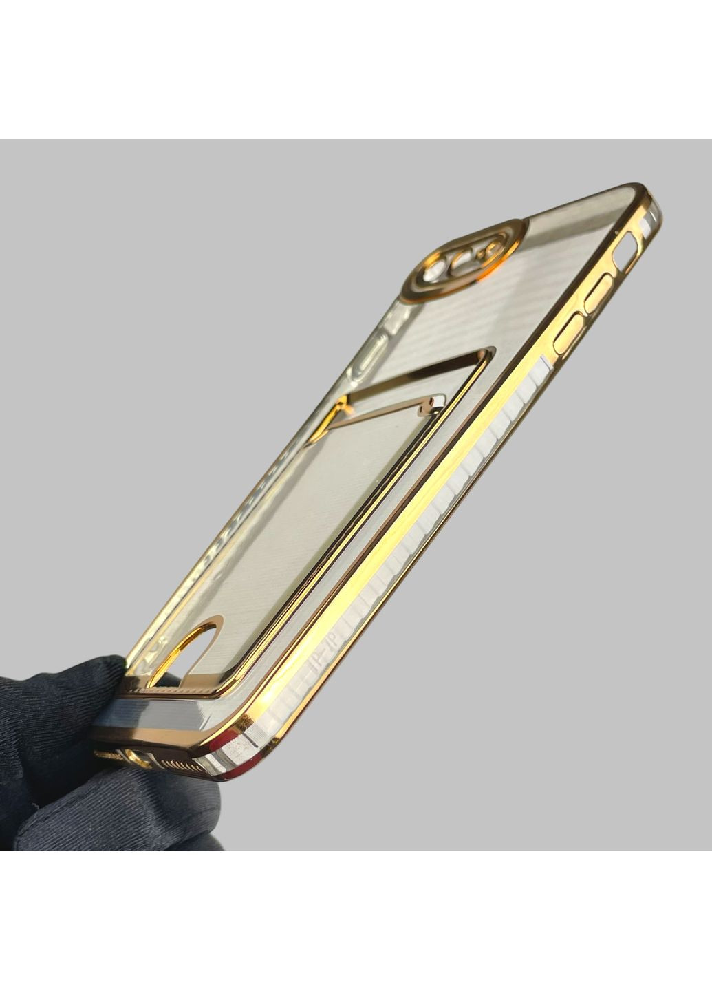 Чехол для iPhone 7 Plus с золотой окантовкой с карманом для карт на айфон 7 плюс золотой Apple (366019598)