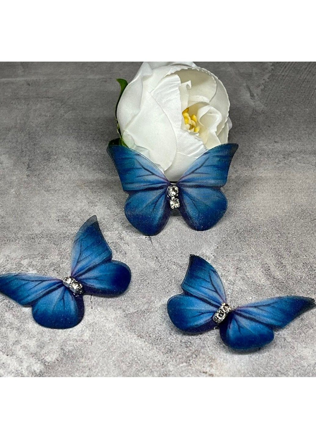 Метелик шифоновий (двошаровий), розмір ≈ 3,5*2,8 см, арт 018088, 1 шт No Brand (327878253)