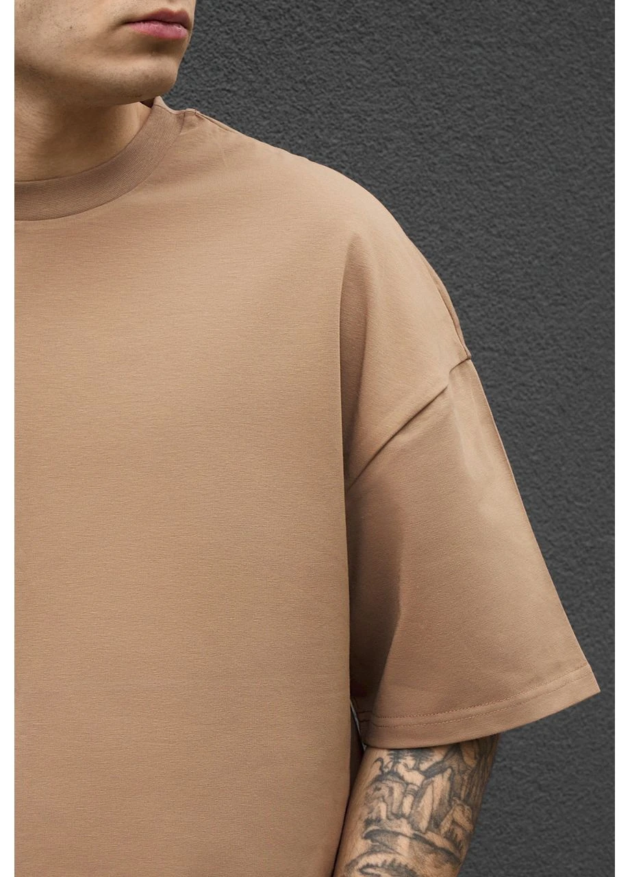 Коричнева чоловіча футболка стаф коричнева оверсайз базова brown oversize seli Staff