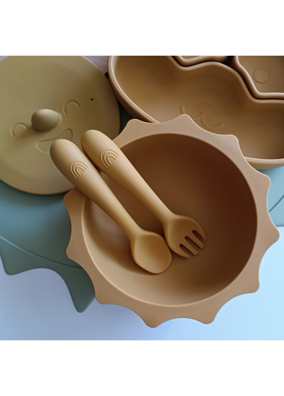 Набор посуды для малыша Енотик Манго 9 шт Посуда для ребенка Детская посуда высокого качества (0127) No Brand (368999943)