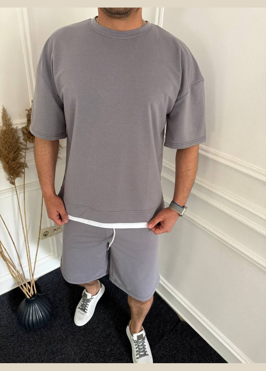 Сірий літній костюм DK/DL Мода без кордонів