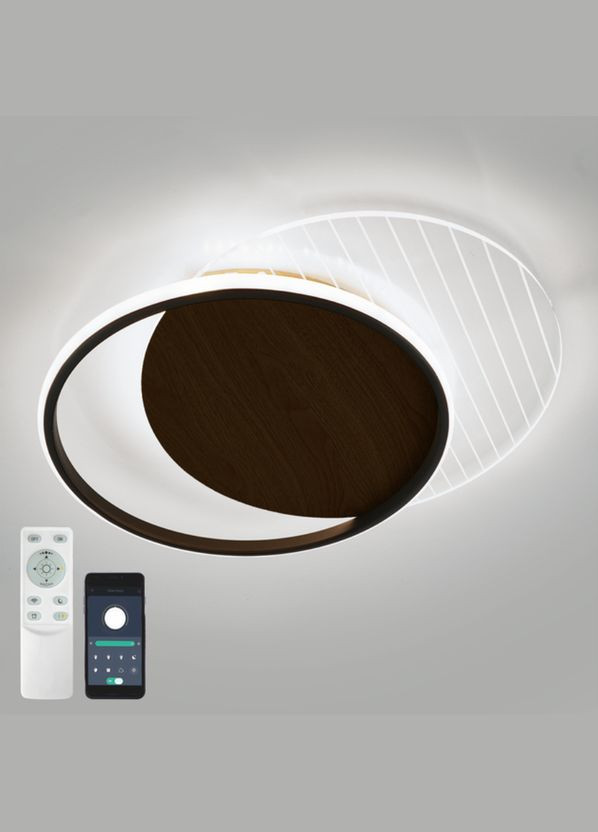 Керована світлодіодна люстра 10312 AMATO-60W-2R-APP-400*520*52-BLACK/WOOD/CLEAR-220-IP20 ESLLSE 065454 (322456360)