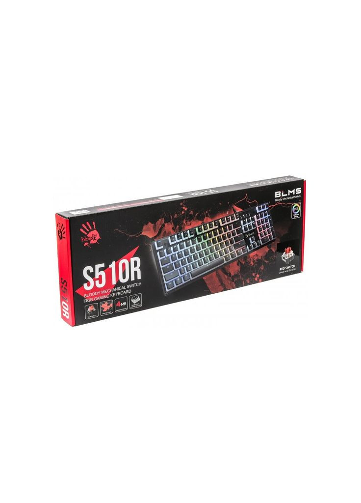 Клавіатура (Bloody S510R Pudding Black) A4Tech Bloody S510R RGB BLMS Switch Red USB Pudding Black (300794404)