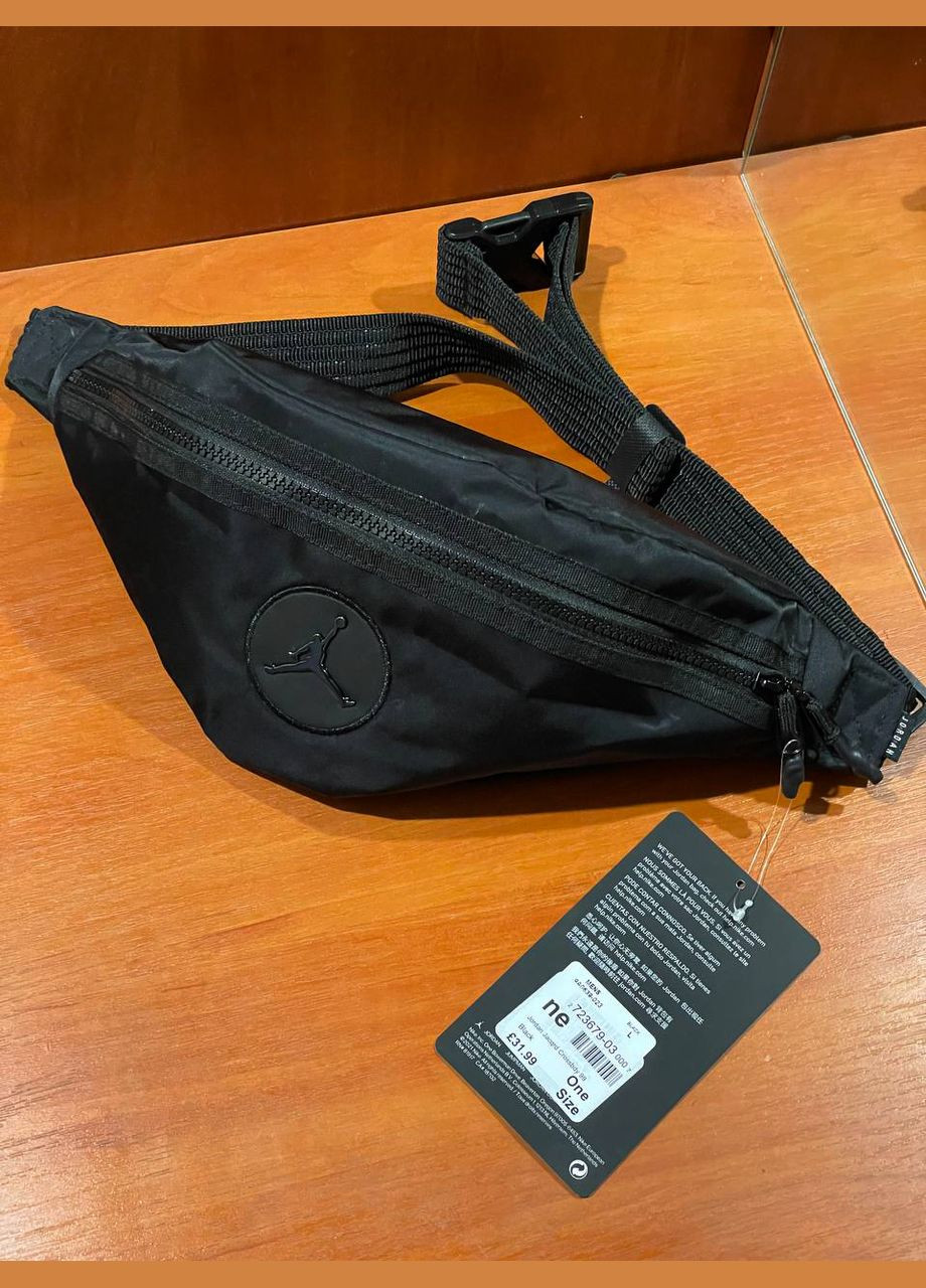 Поясна сумка на пояс плече бананка Jordan nike air jacquard crossbody bag black (289362858)