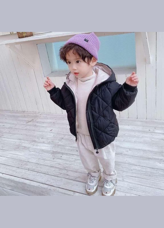 Чорна демісезонна куртка для дівчинки демісезонна на флісі в стилі next BabyStyle