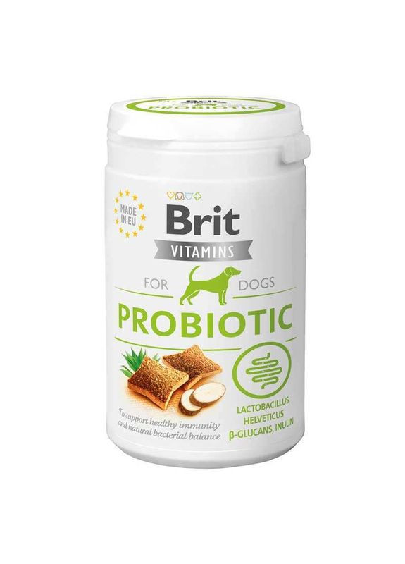 Жувальні ласощі з вітамінами та пробіотиками для собак Vitamins Probiotic for Dogs - 150 г Brit (327054856)