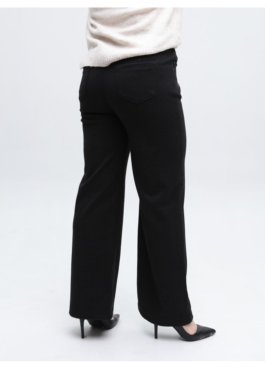 Штани жіночі чорні широкі теплі на резинці великі розміри CARMITO Палаццо (365813752)