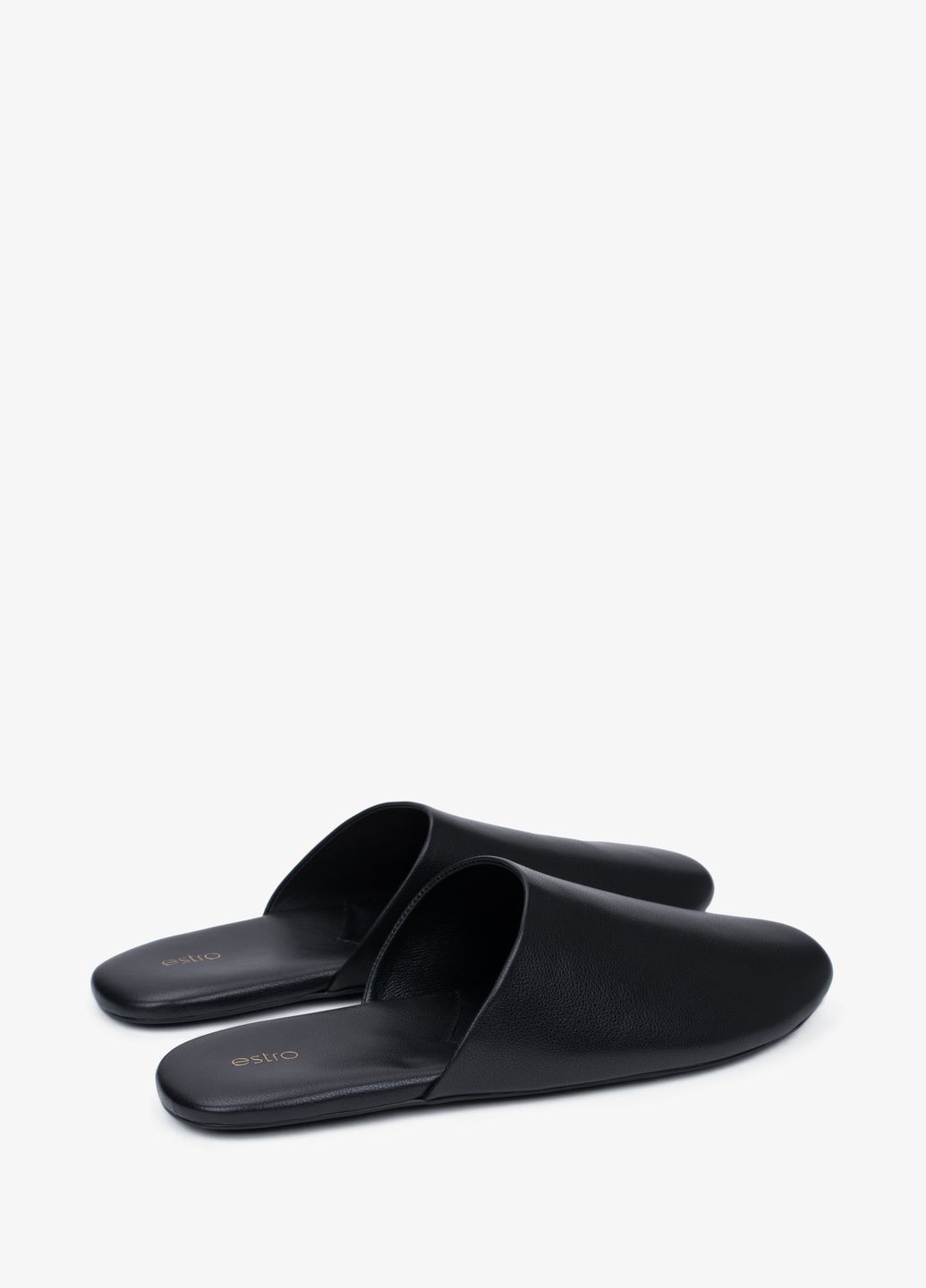 Черные мюли, цвет черный Estro