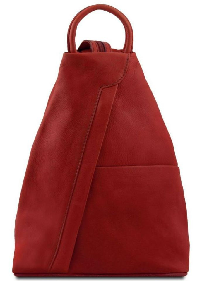 Рюкзак жіночий з натуральної шкіри 10 л міський маленький Tuscany Червоний 39356 Tuscany Leather (355884813)