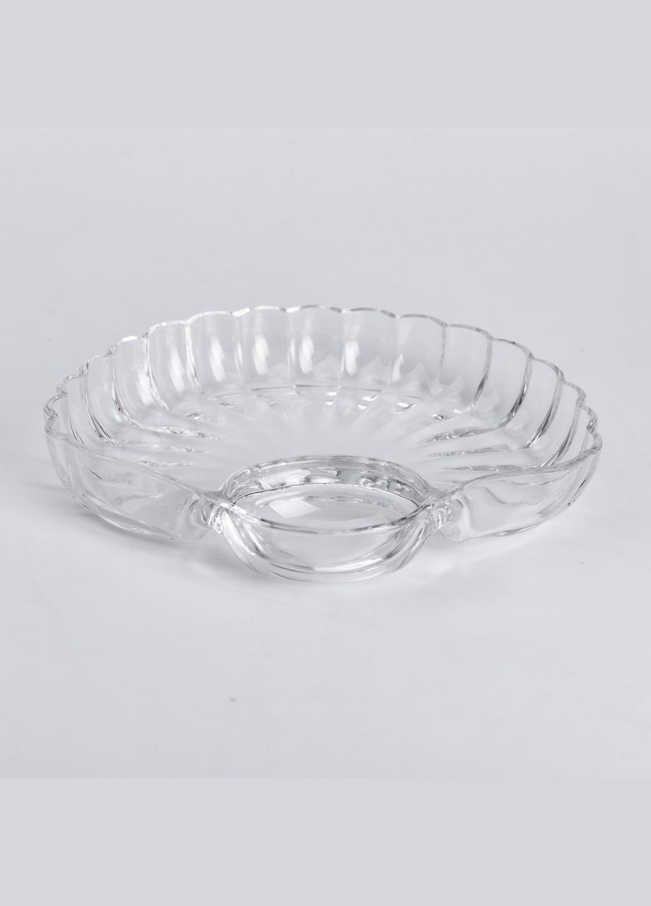 Блюдо сервірувальне для закусок із соусником 21х19х3 см скляне HP-YH-58 Yiwu (322654065)