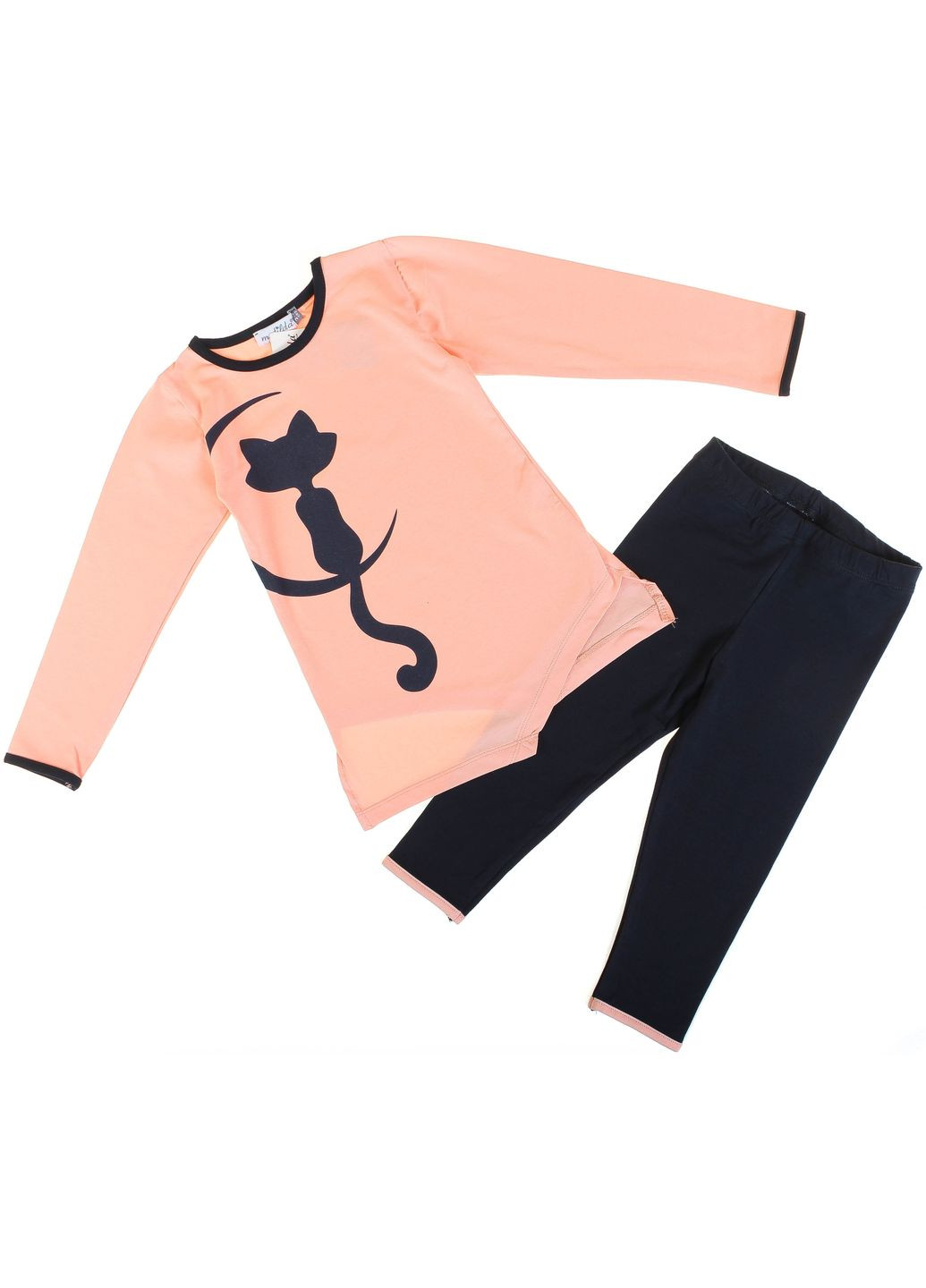 Персикова піжама 13230 2 персиковий і темно синій Matilda