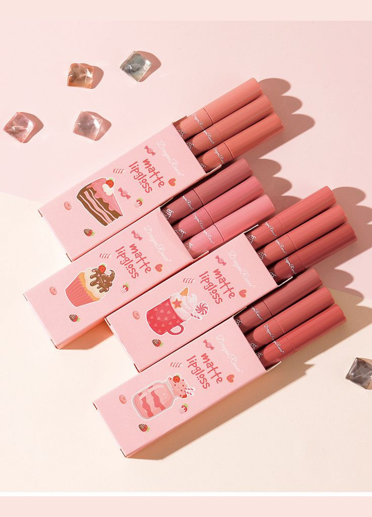 Набор водостойких жидких матовых помад Matte Lipgloss C 3 шт. Dragon Ranee (314933528)