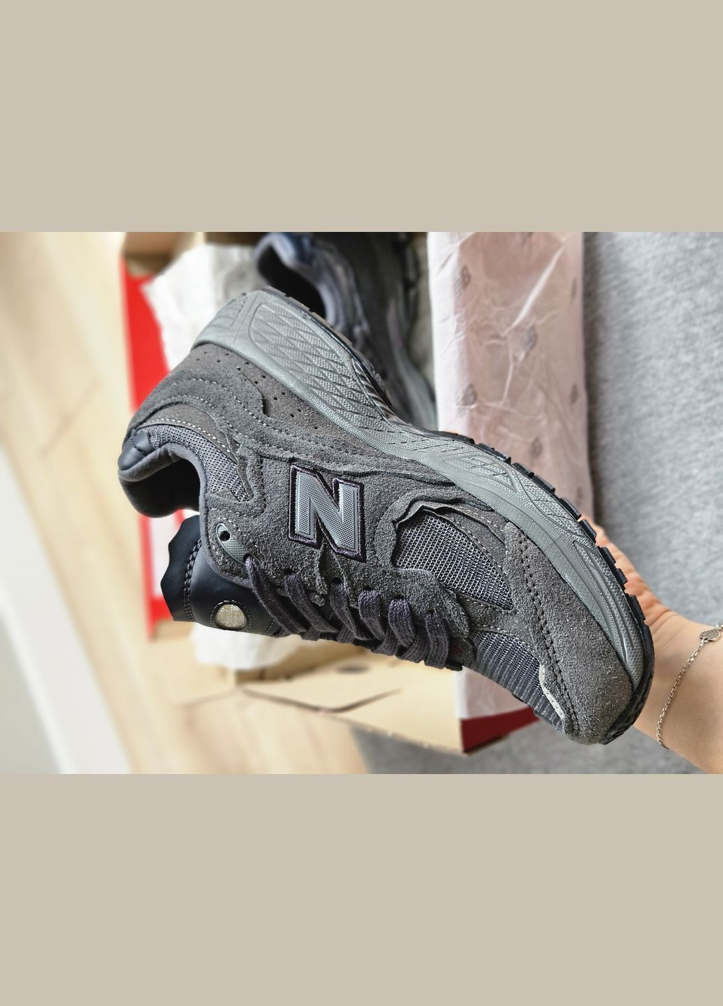 Чорні Осінні кросівки чоловічі і жіночі No Brand 2002R black | Нью Беланс 2011