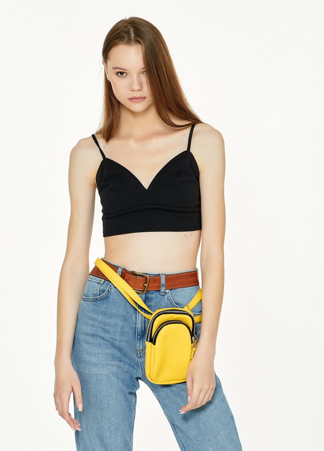 Жіноча сумка для телефона жовта Sambag (326960360)