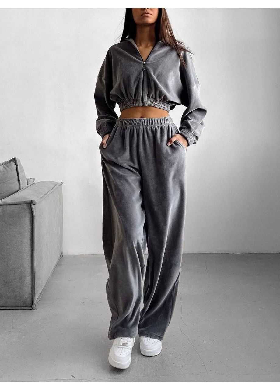 Жіночий велюровий костюм трійка No Brand (360856685)